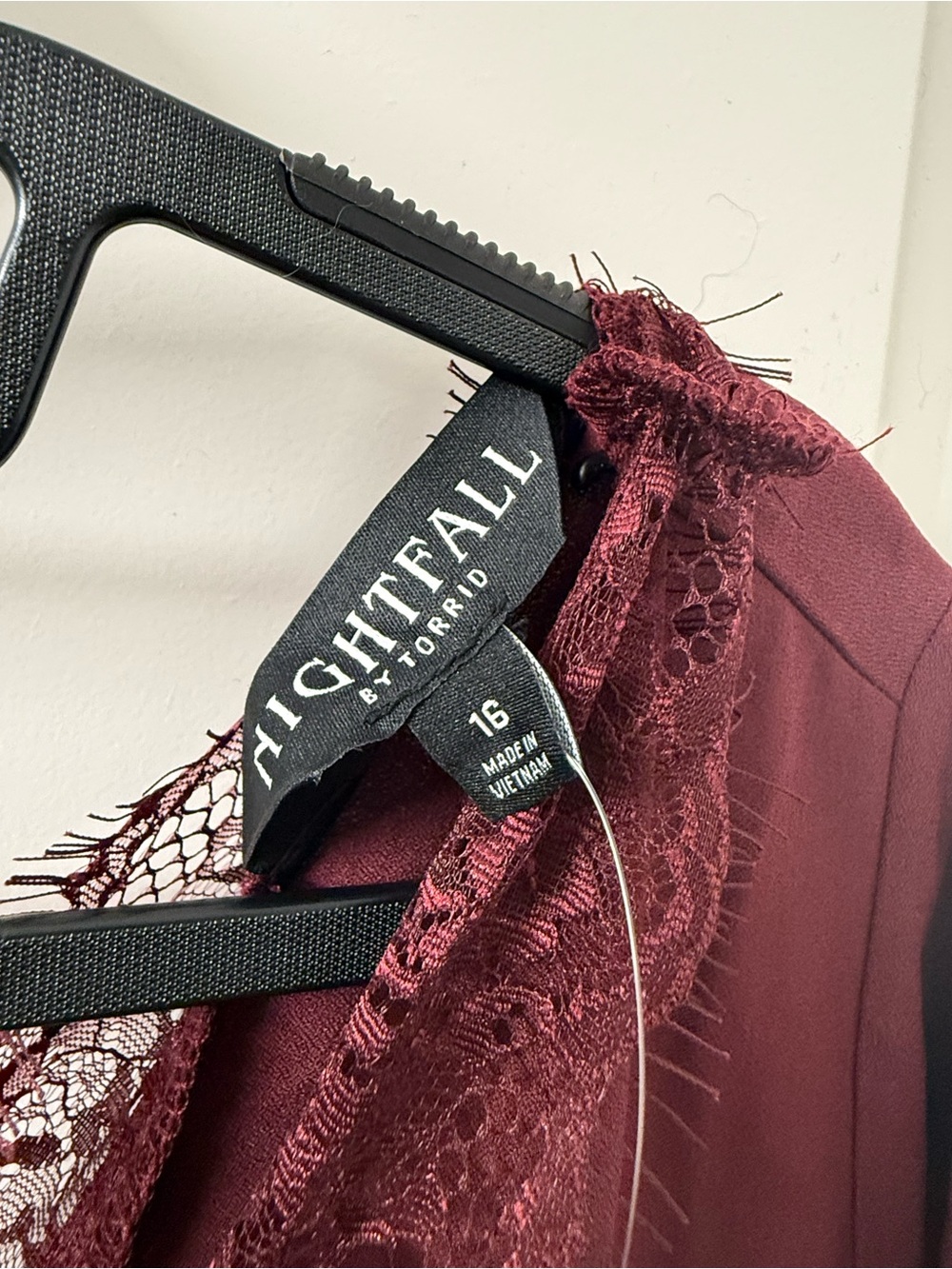 Torrid Nightfall Lace Babydoll Mini Dress Windsor Wine Size 16 - Picture 4 of 5